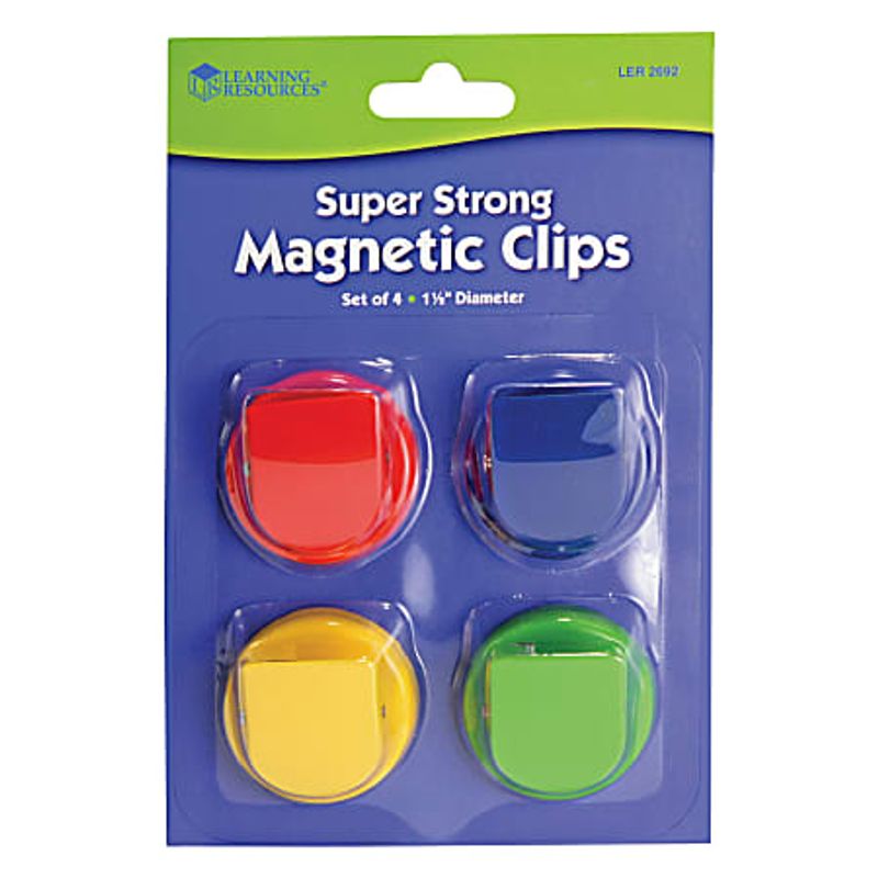 Learning-Resources-Super-Strong-Magnetic-Clips-Set---1.5--Diameter---50-Sheet-Capacity---for-Whitebo